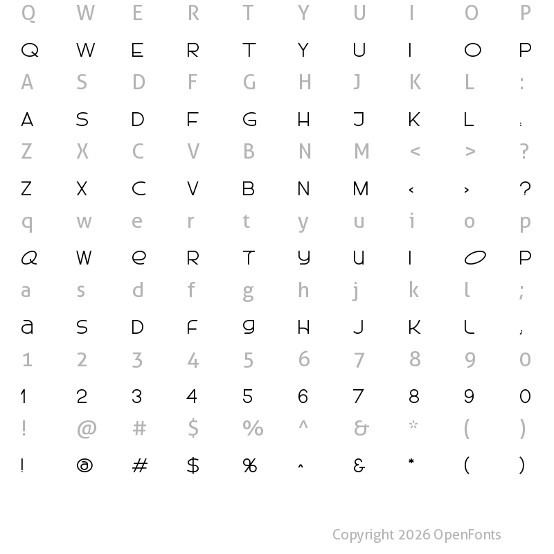 Character Map of Cheorcy Regular