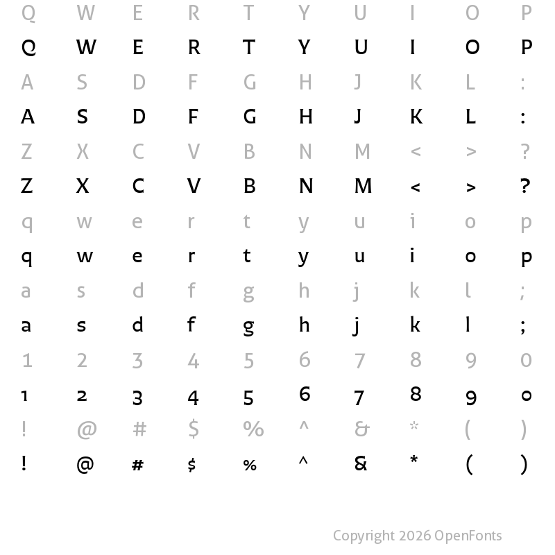 Character Map of Chercan Medium