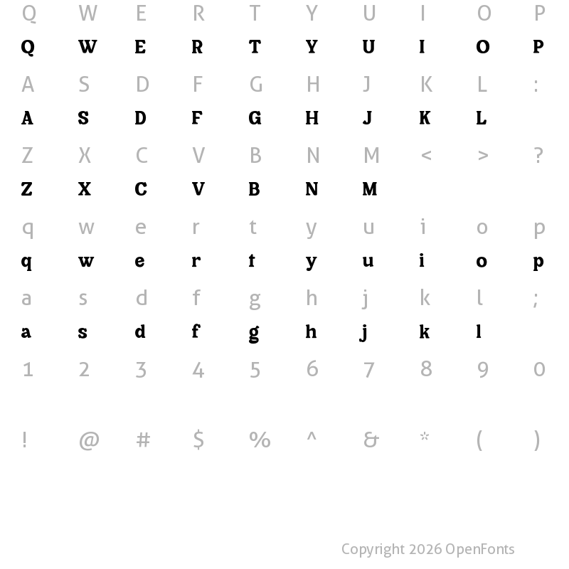 Character Map of Cheria Regular