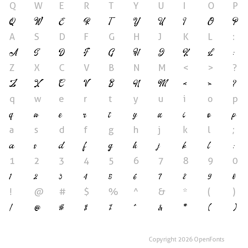 Character Map of Cherio Regular