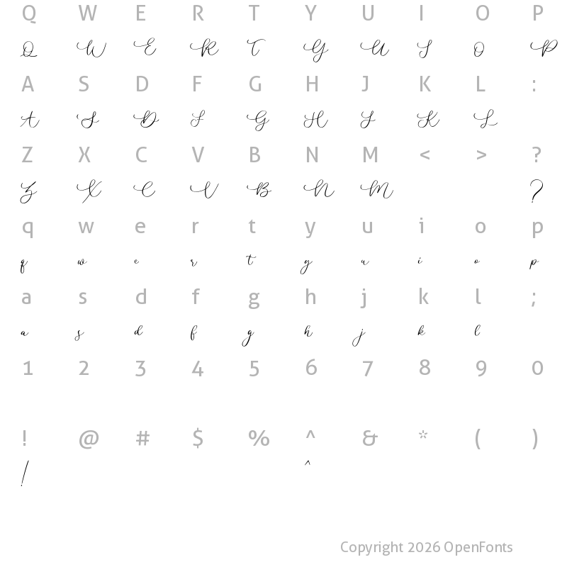 Character Map of Cherylitta Regular