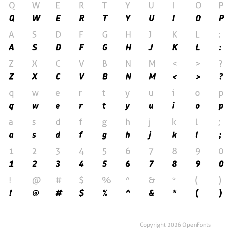 Character Map of Chevin Pro ExtraBold Italic