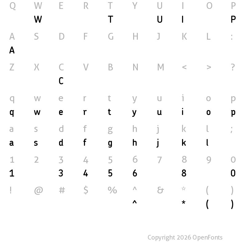 Character Map of ChevinStd-DemiBold ?