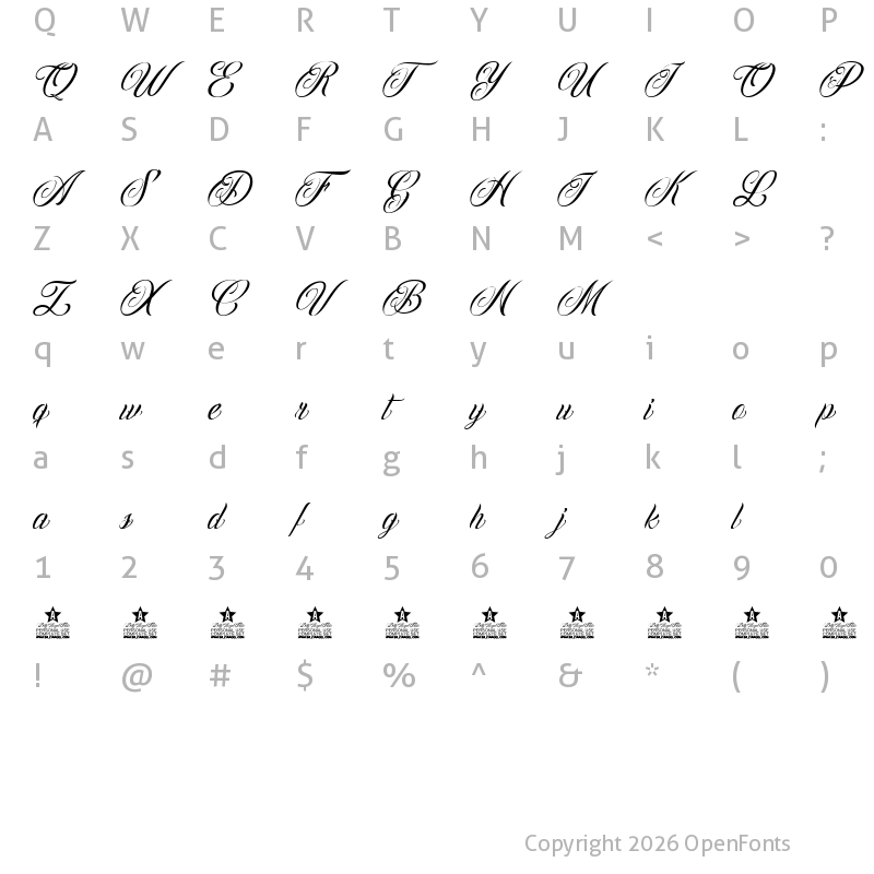 Character Map of Chicanos Personal Use Regular