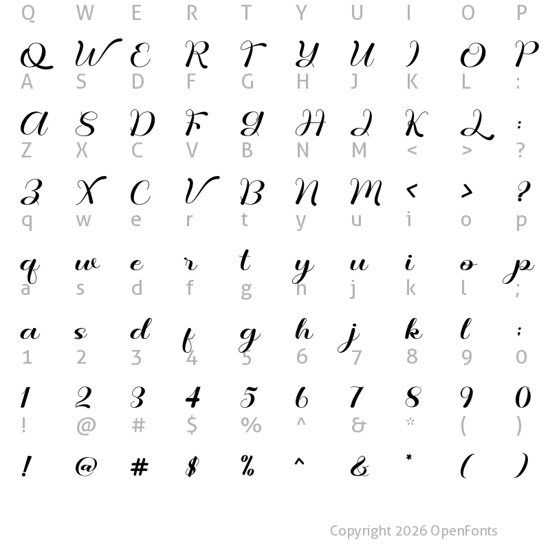 Character Map of Child Sweetnes Regular