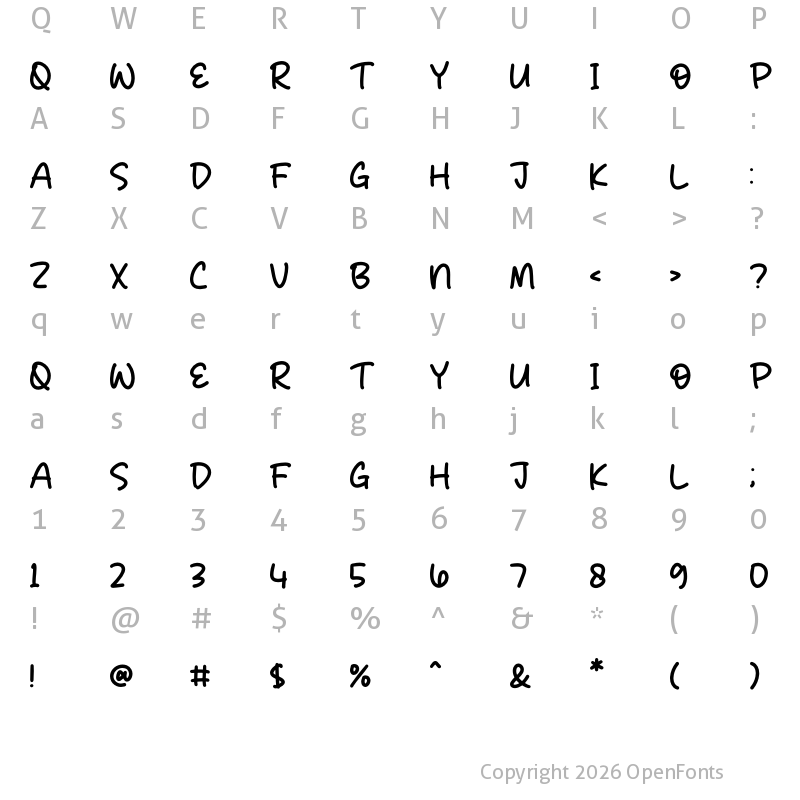 Character Map of Children Twiny Regular