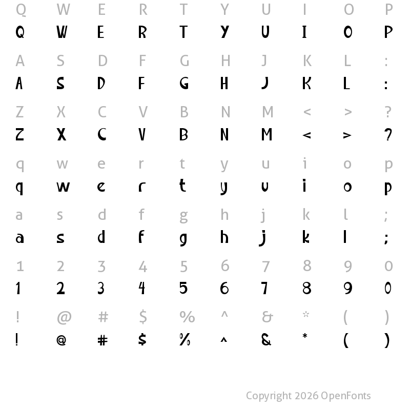 Character Map of Chillok Regular