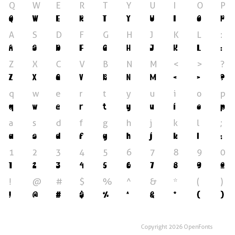 Character Map of CHILOX Regular