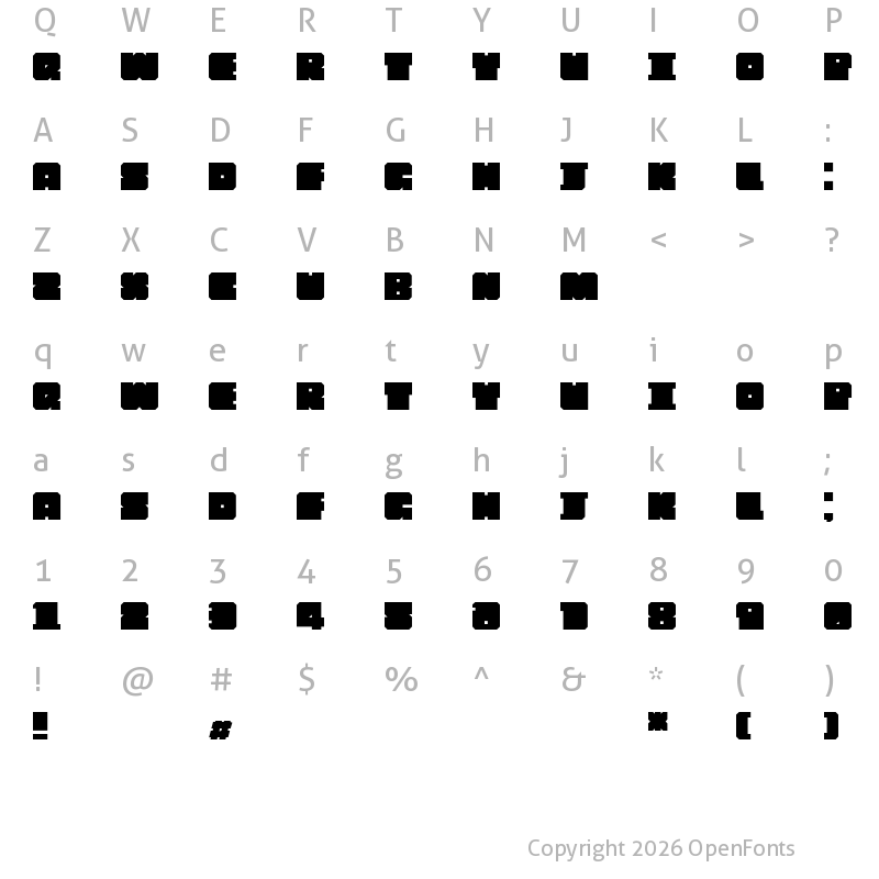 Character Map of Chipblocked Bold