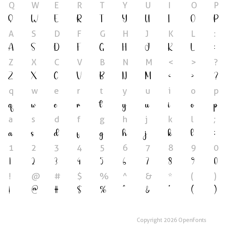 Character Map of Chipper Regular