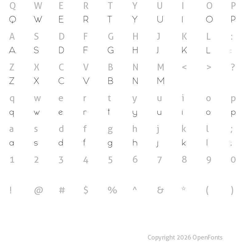 Character Map of Chocolada Regular