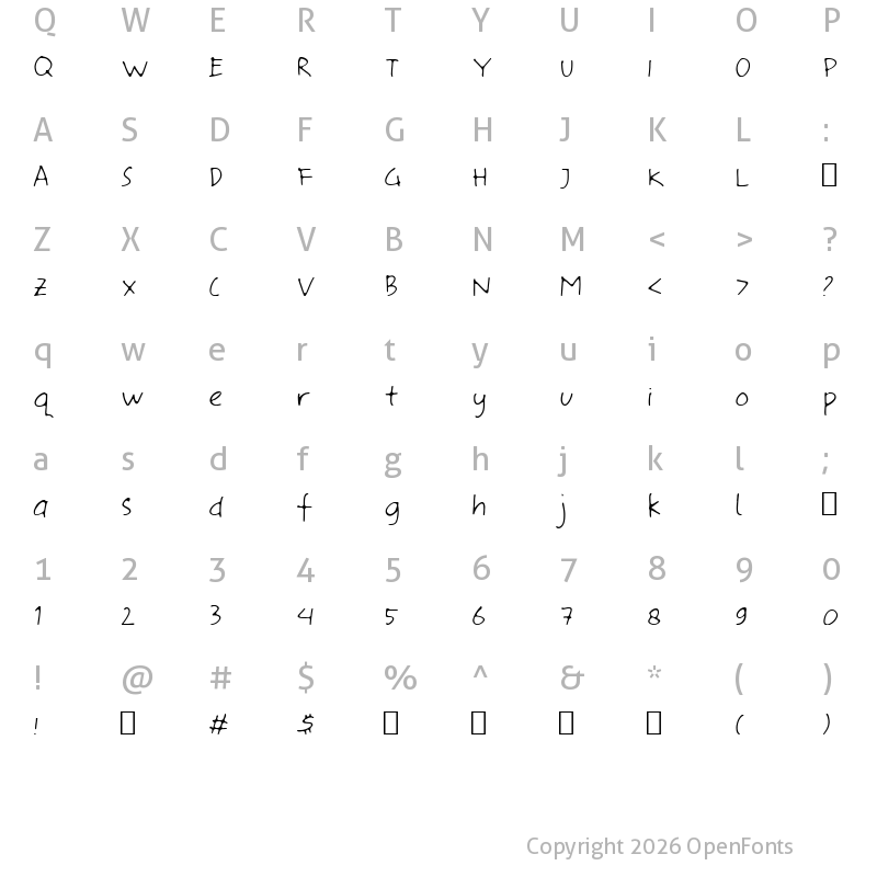 Character Map of Chocolate Matte Regular