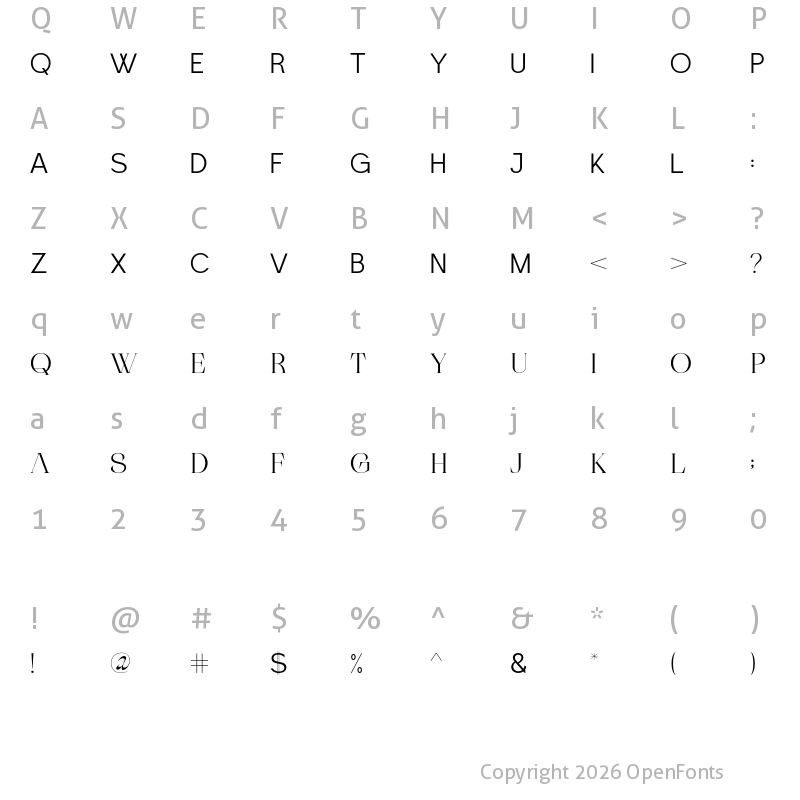 Character Map of Cholleo Regular
