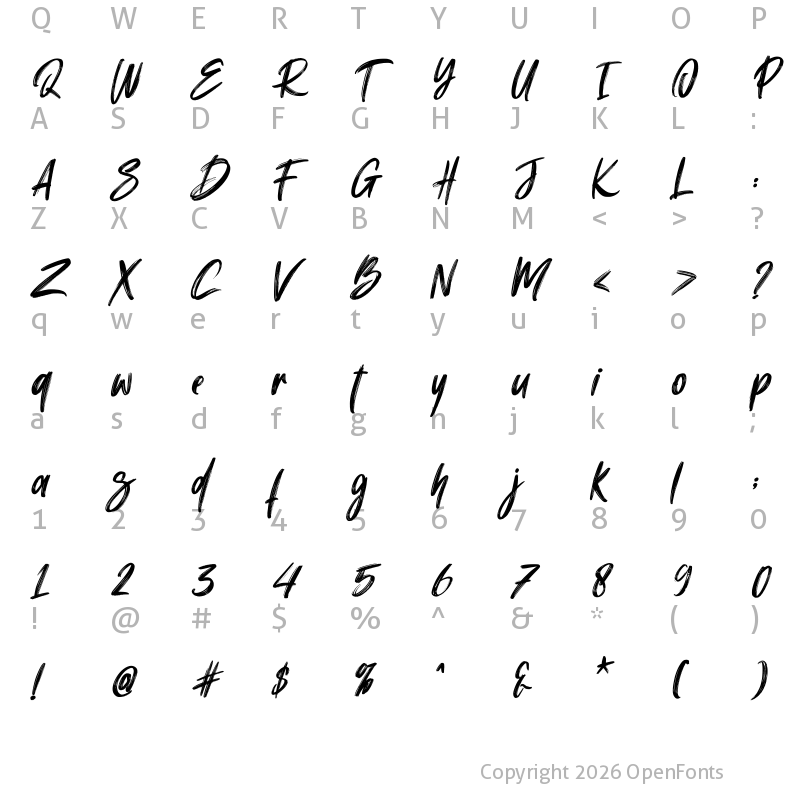 Character Map of Chollistio Italic