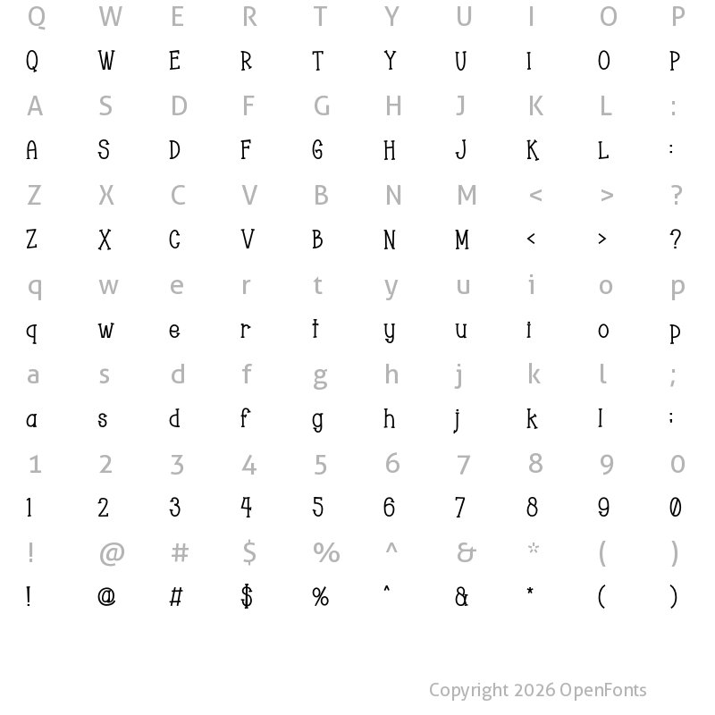 Character Map of Chopyor Bold