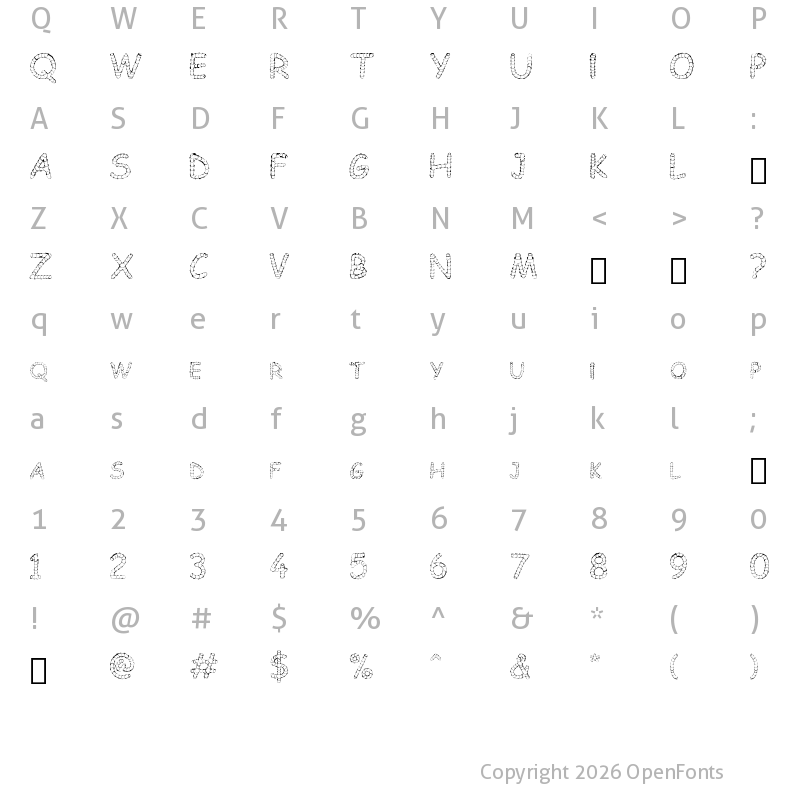 Character Map of Chowes Regular