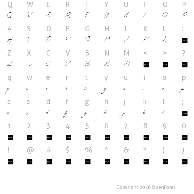 Character Map of Chowgant Signature