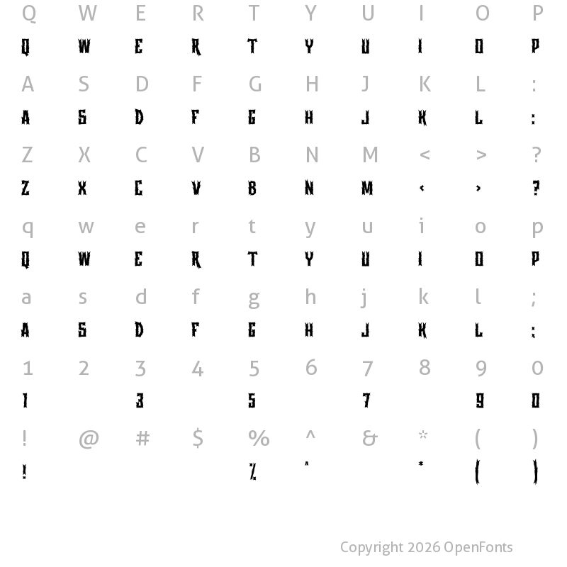 Character Map of Chratos Regular