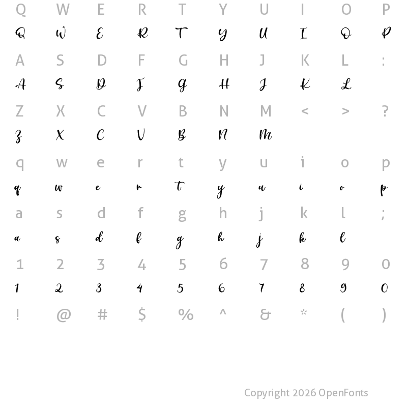 Character Map of Chris Sharon Regular