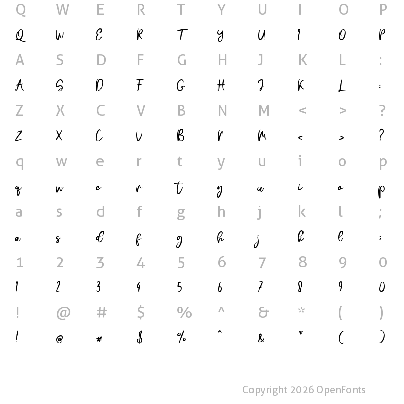 Character Map of Christmas Booster Regular