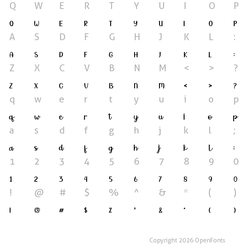 Character Map of Christmas Energy Regular