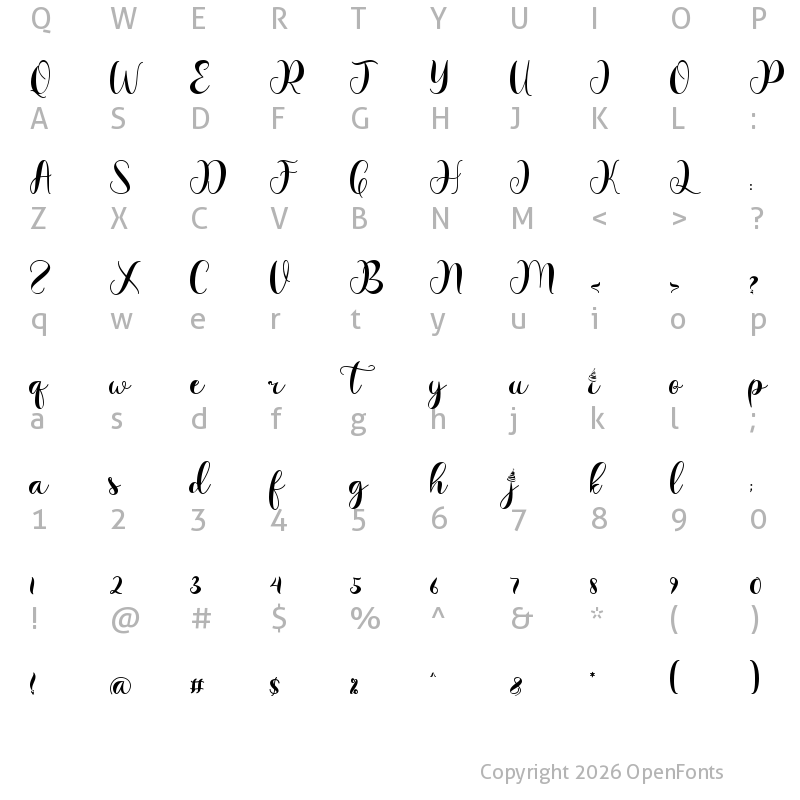 Character Map of Christmas Glitter Regular