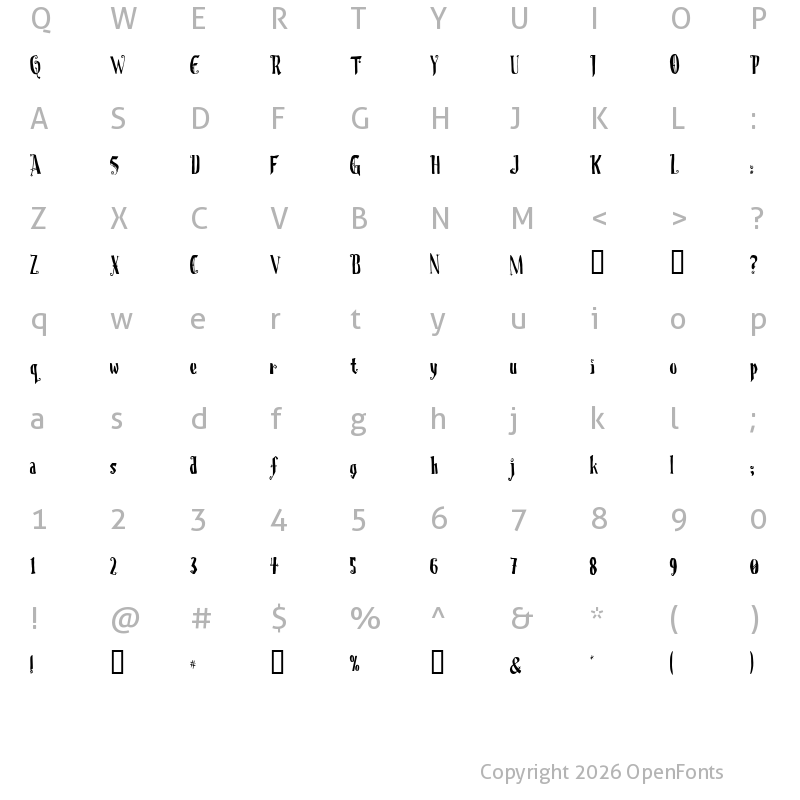 Character Map of Christmas On Crack Regular