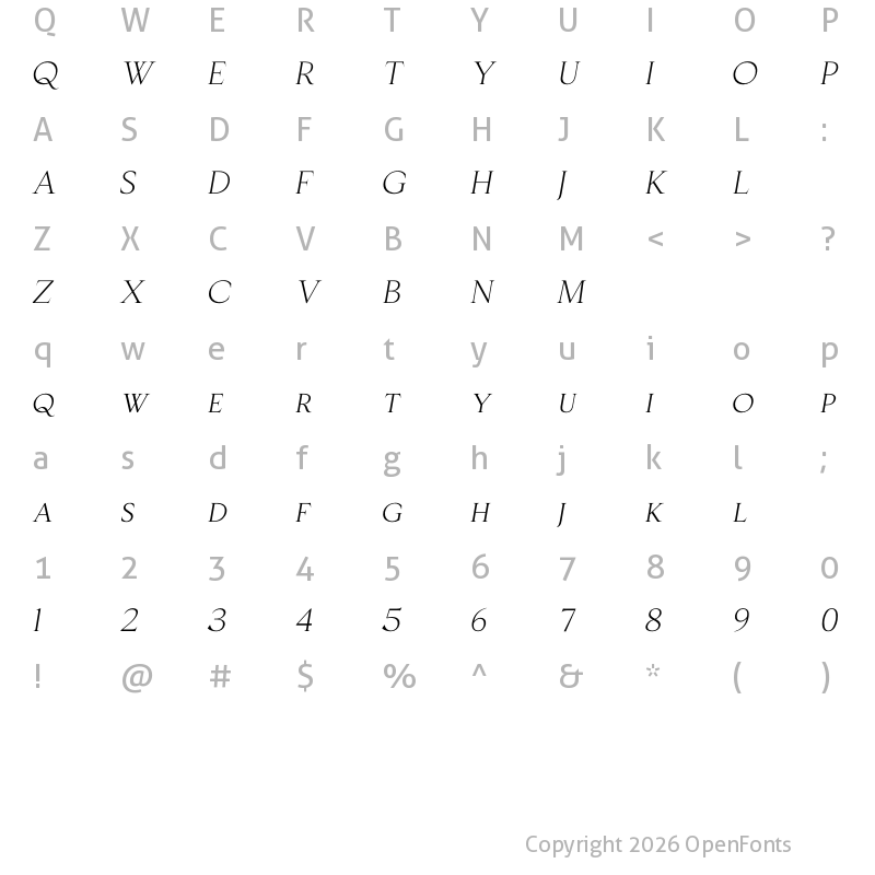 Character Map of Christmas Picture Regular