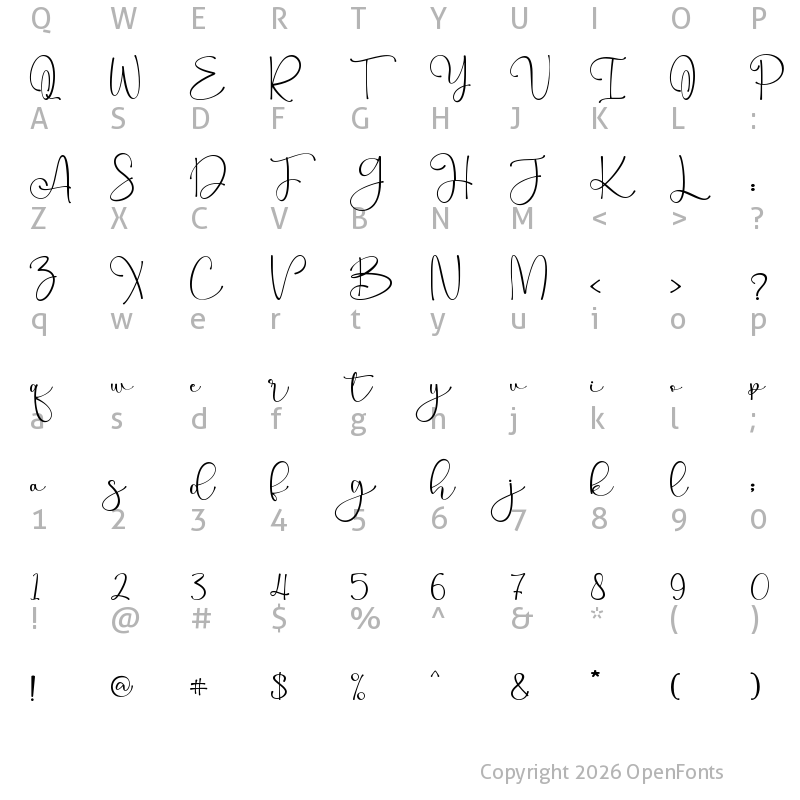 Character Map of Christmas Praise - Personal use Regular