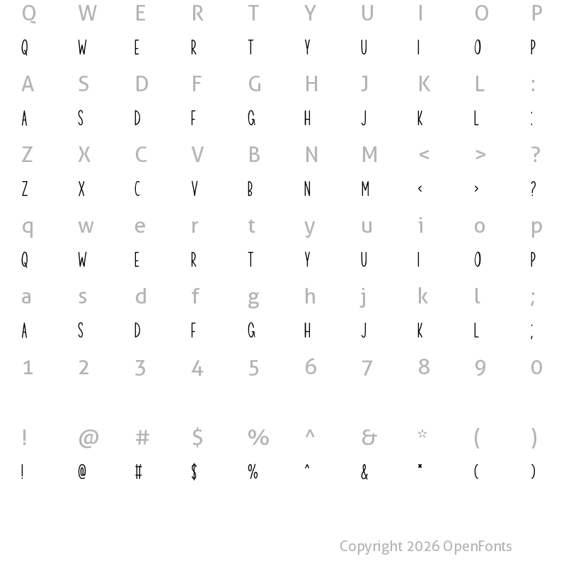 Character Map of Christmas Respite Regular