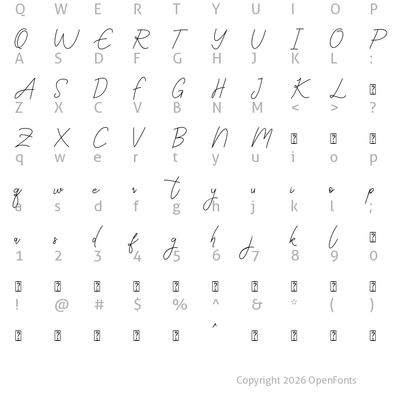 Character Map of Christmas Today Regular