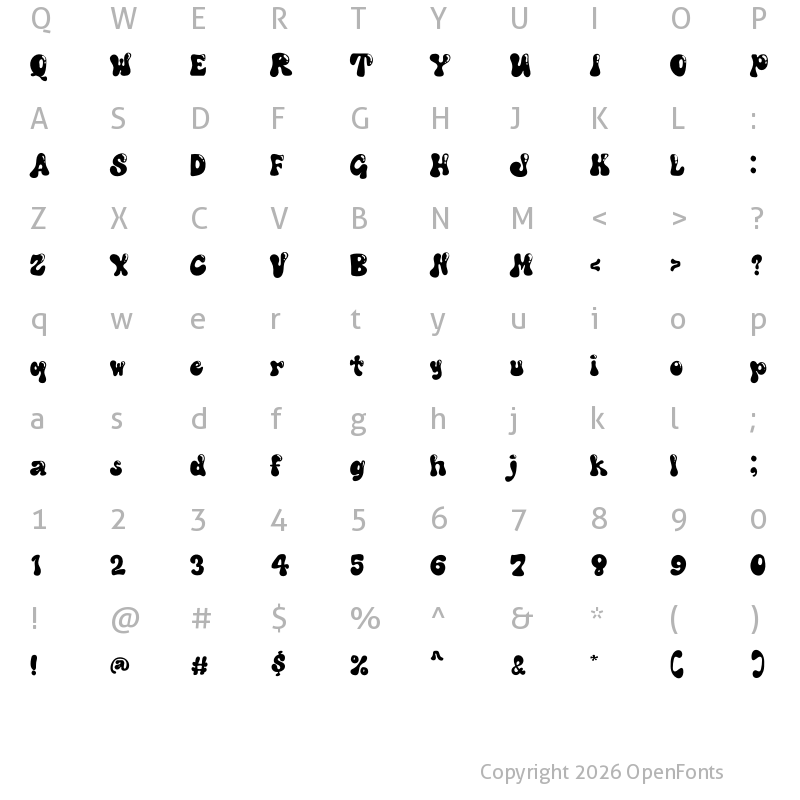 Character Map of Christmas Vibes Shine
