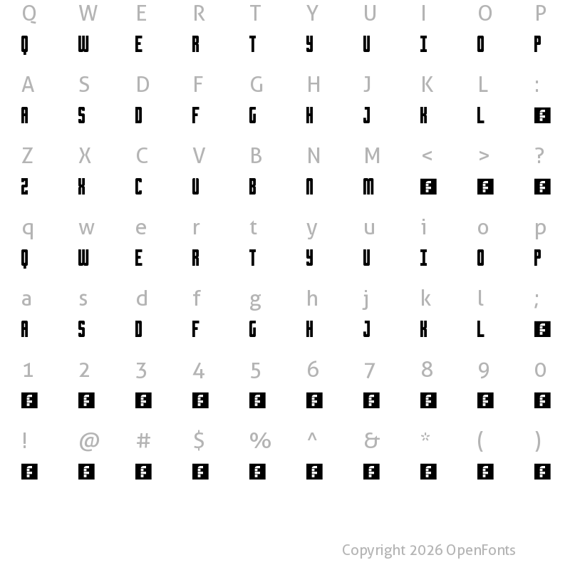 Character Map of Chrome Regular