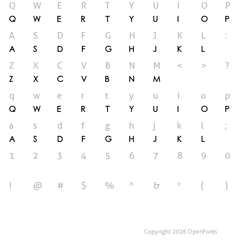 Character Map of Chub Gothic Regular