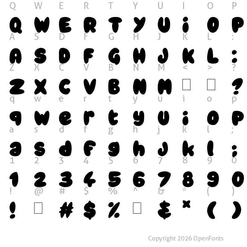 Character Map of Chubby Rounded Regular