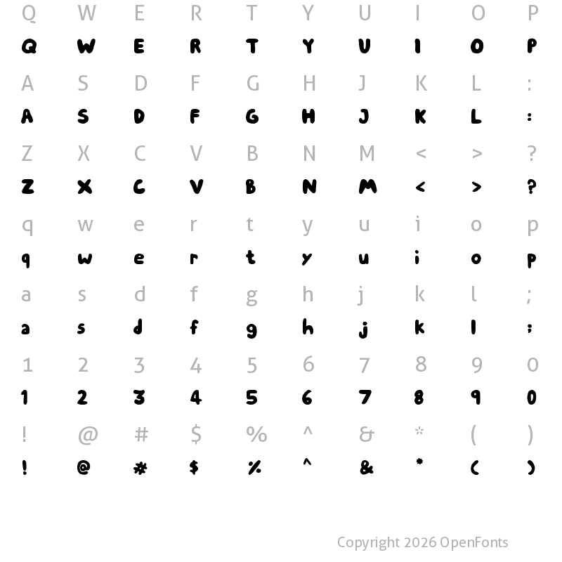 Character Map of Chubby Thumbs Regular