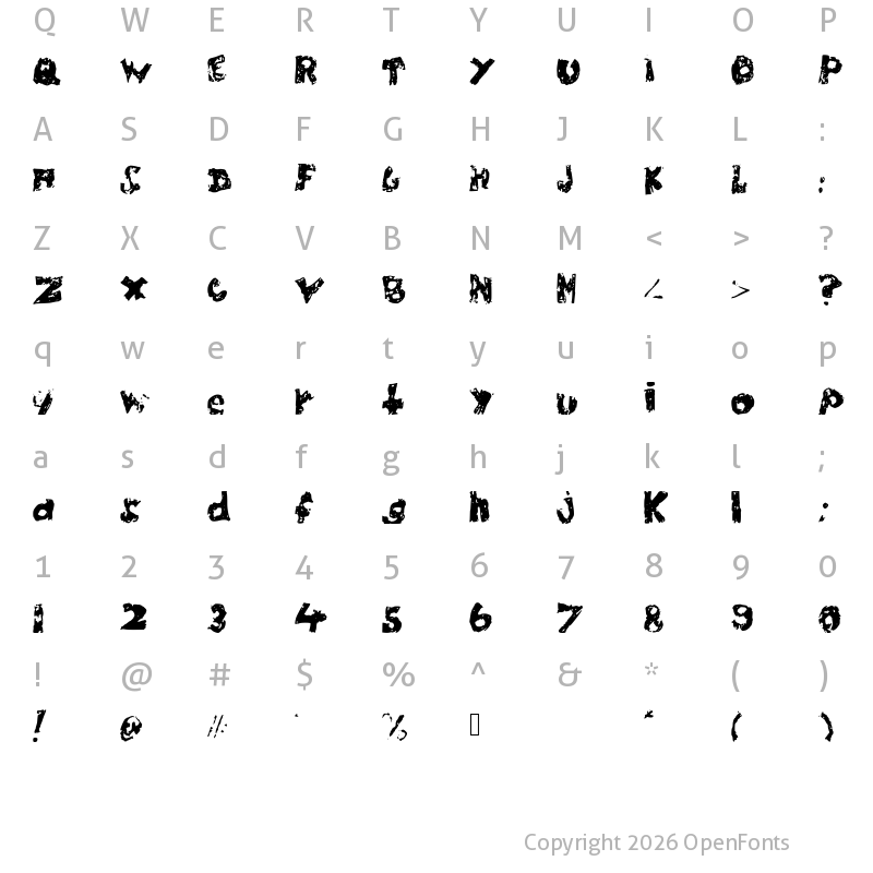 Character Map of ChubbyPoof Medium