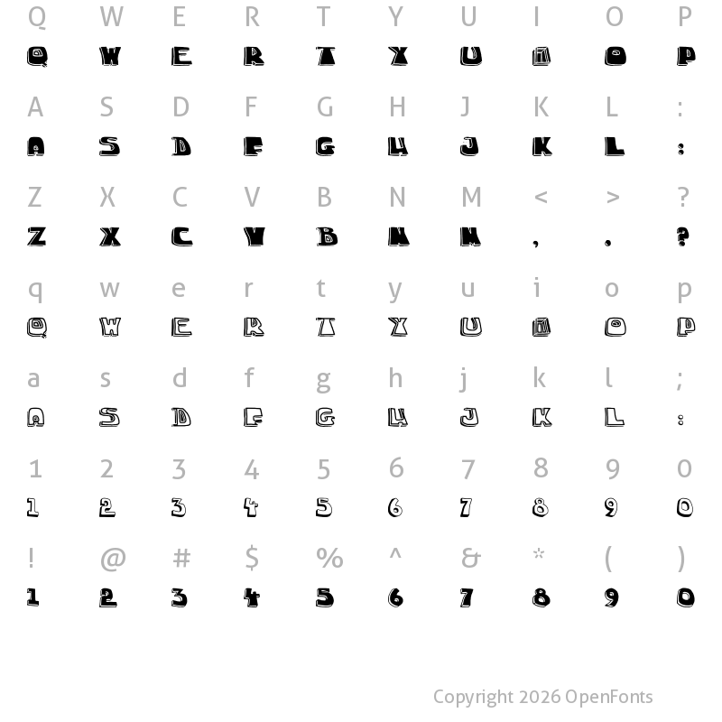 Character Map of chucka-sketch Regular