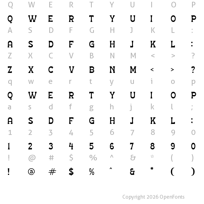 Character Map of CHUMI CHAMI Regular
