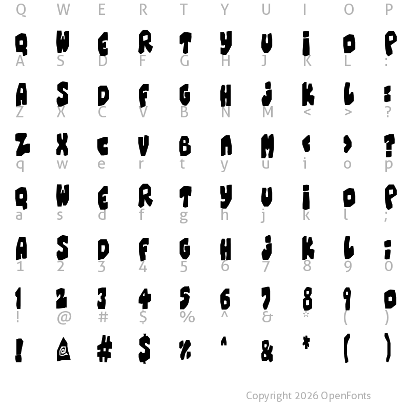 Character Map of Chunky Cheese Regular