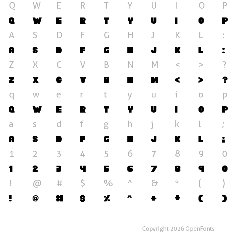 Character Map of Chunky Funks Regular