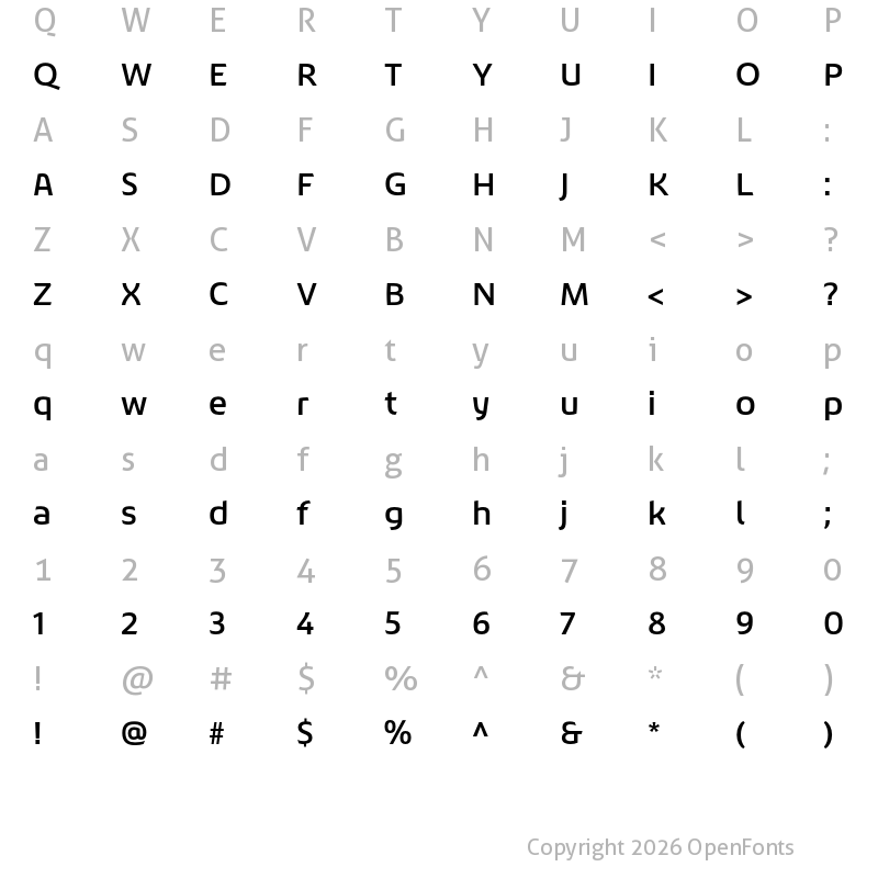 Character Map of Chypre Ext Demi