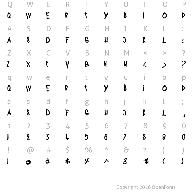 Character Map of Ciao jFont Regular