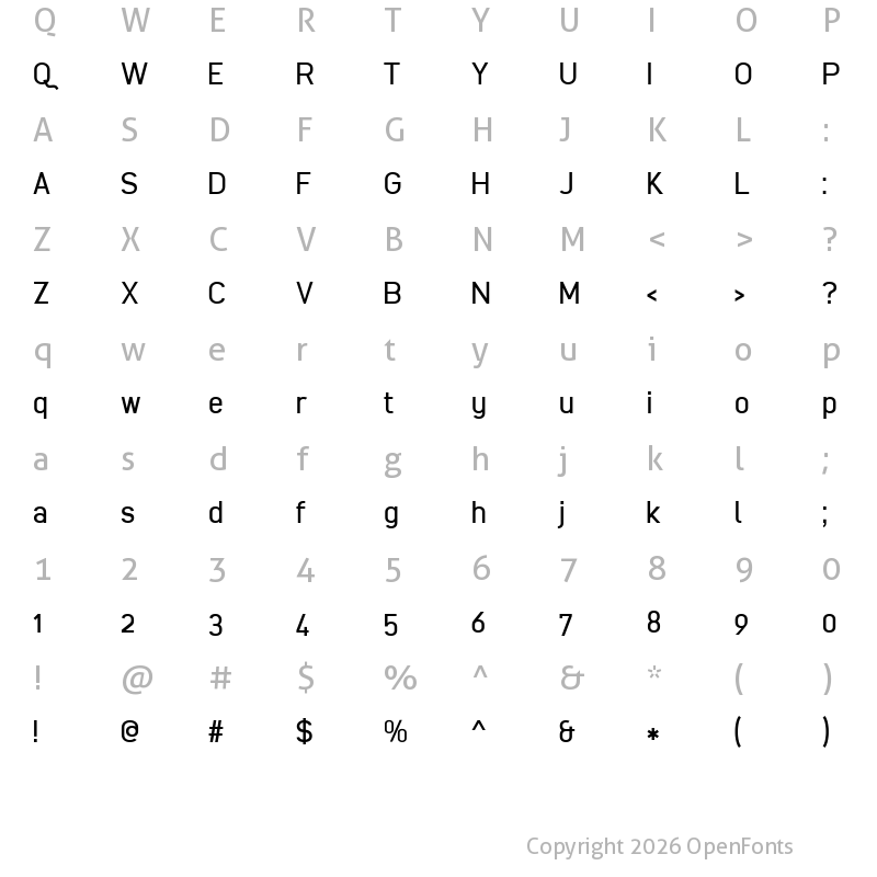 Character Map of cibreo Regular