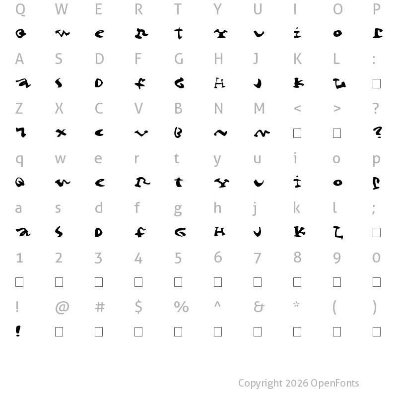 Character Map of Cigar Regular