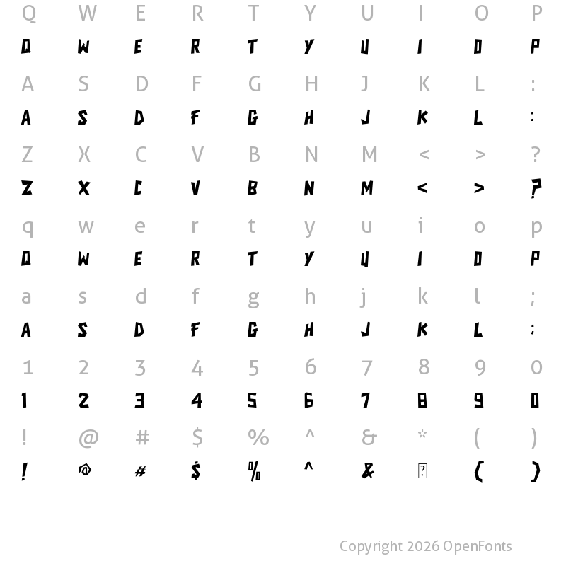 Character Map of CIKANDEI Regular