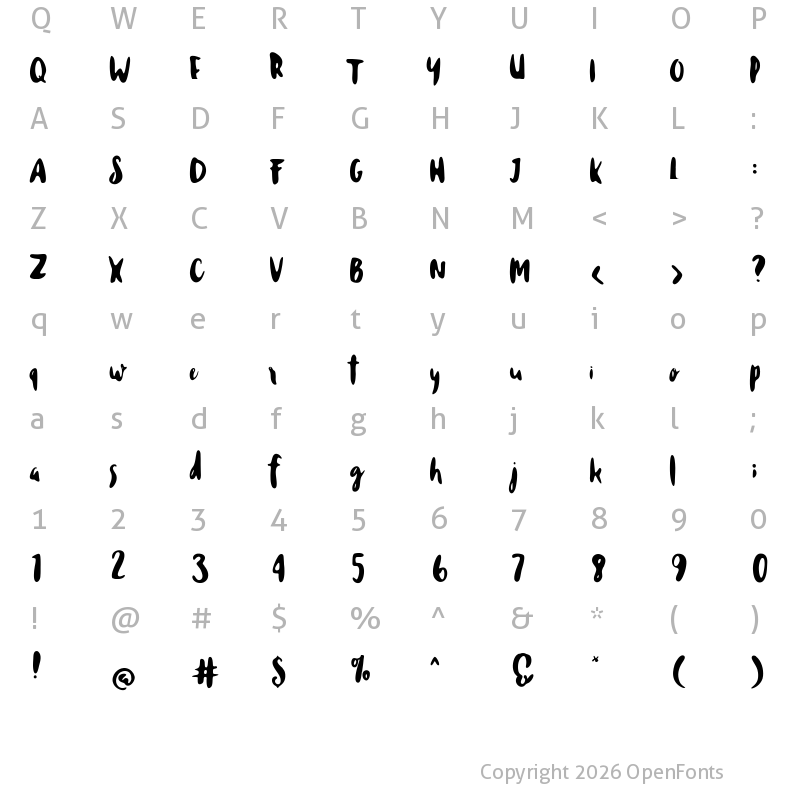 Character Map of Cinderella Regular