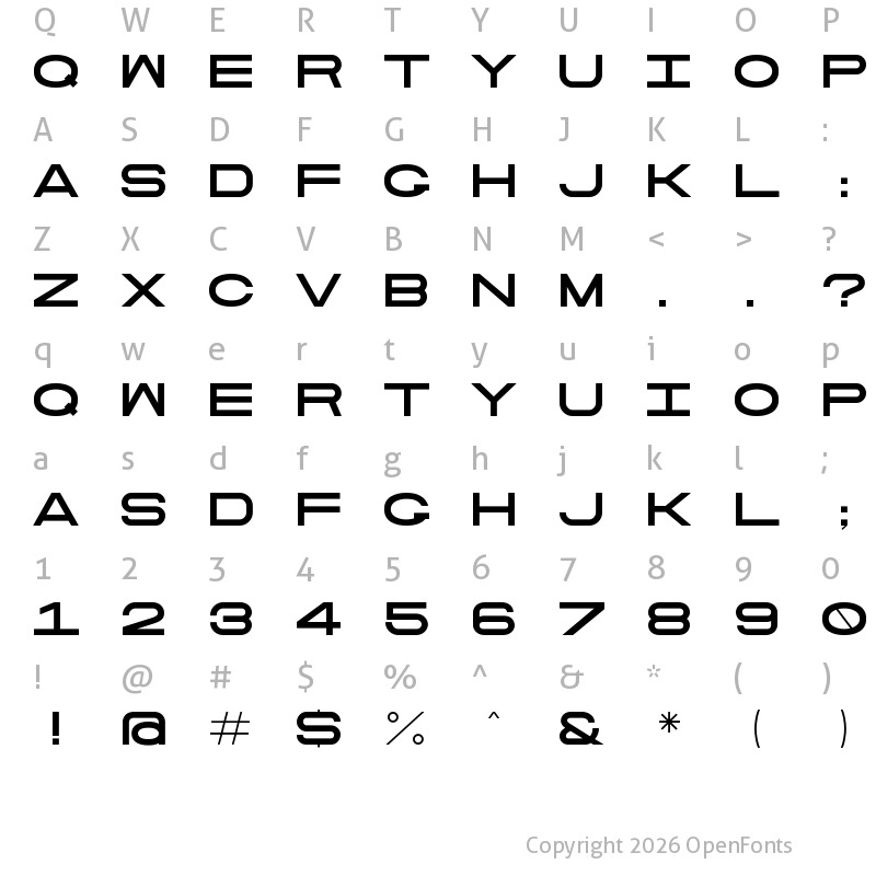 Character Map of Cindie Mono D