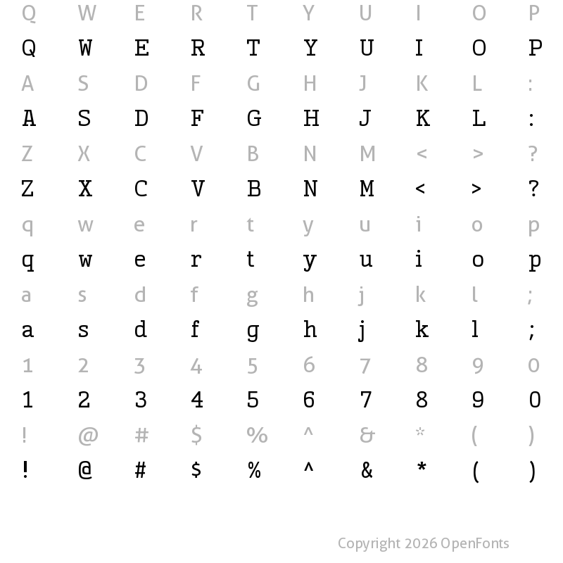 Character Map of CinecavD Serif Regular