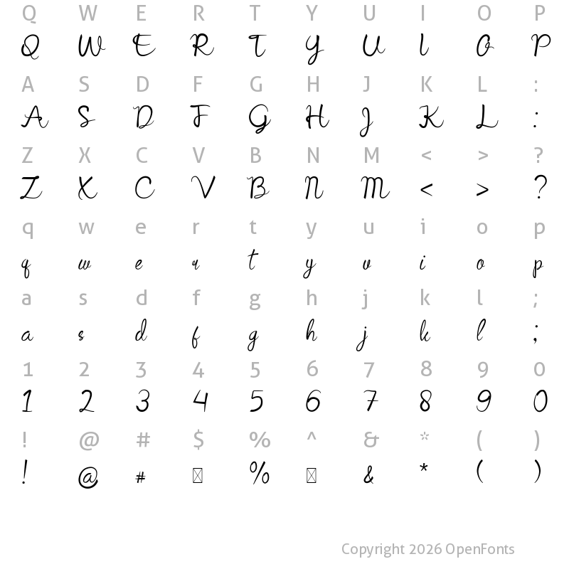 Character Map of Cinema Viona Regular